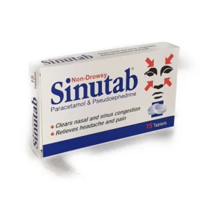 SINUTAB non-drowsy tablets 500mg/30mg 15