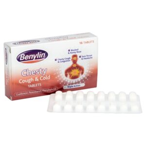 BENYLIN chesty cough & cold tablets 100mg/250mg/5mg 16