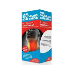 ORAL SOOTHE sore throat mouthwash 22.5mg/15ml 300ml