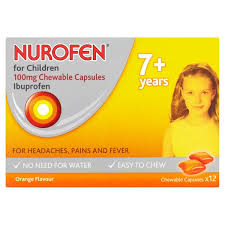 NUROFEN FOR CHILDREN 7+ chewable capsules 100mg 12