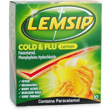 LEMSIP cold & flu sachets lemon 650mg/10mg 10