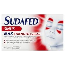 SUDAFED Congestion & Headache Max Strength Capsules 25mg/500mg/6.1mg 16