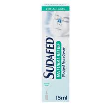 SUDAFED blocked nose natural relief nasal spray 15ml